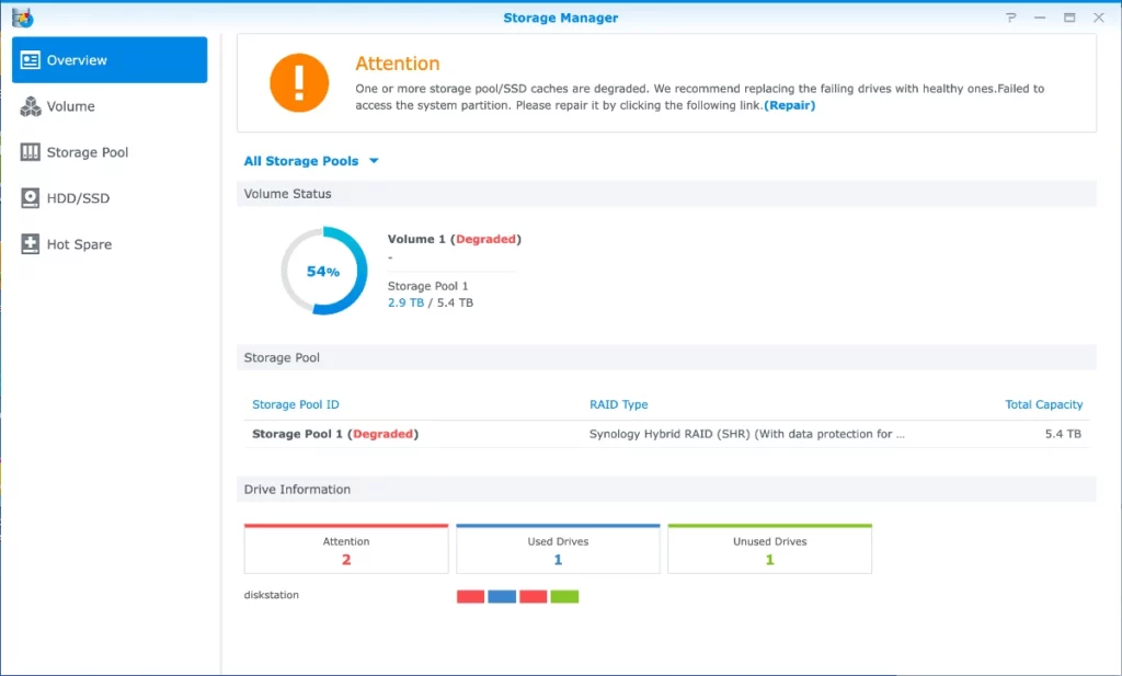 Synology HDD errors