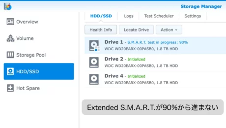 Synology S.M.A.R.T. 90%